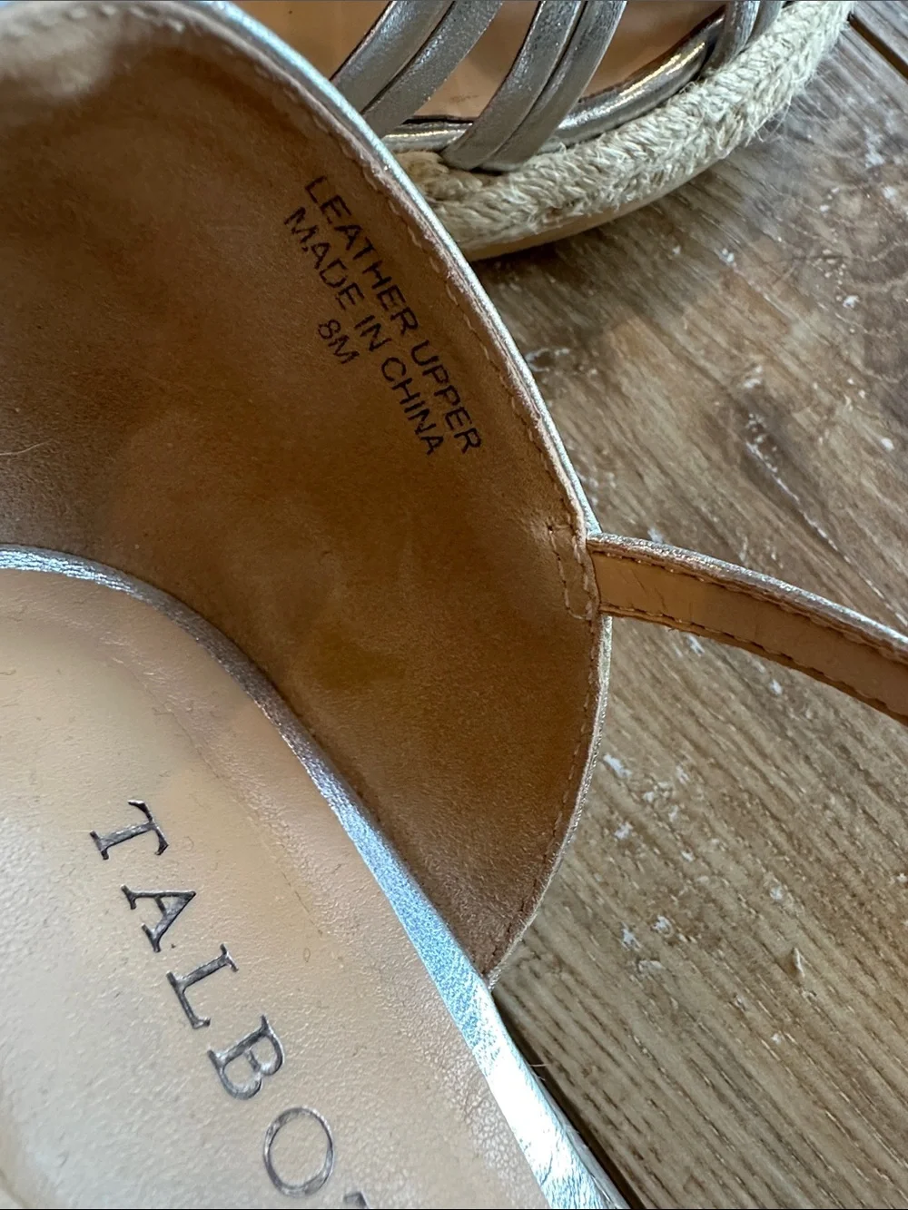 Talbots Silver Lyndsay Woven Espradilles Wedges Size 8